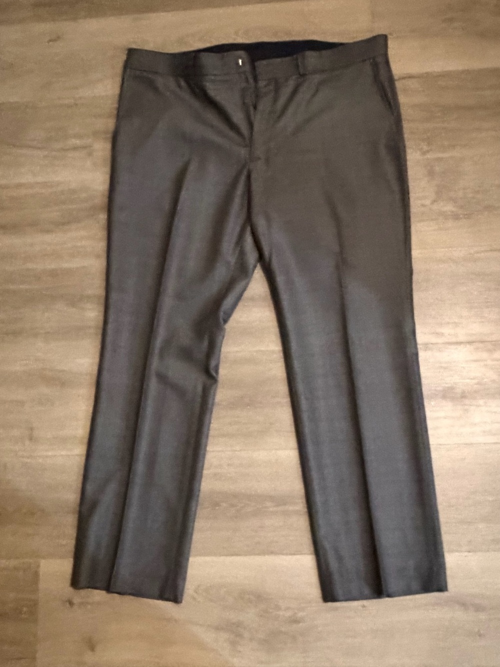 Classic Straight-Leg Dress Pants in Dark Gray